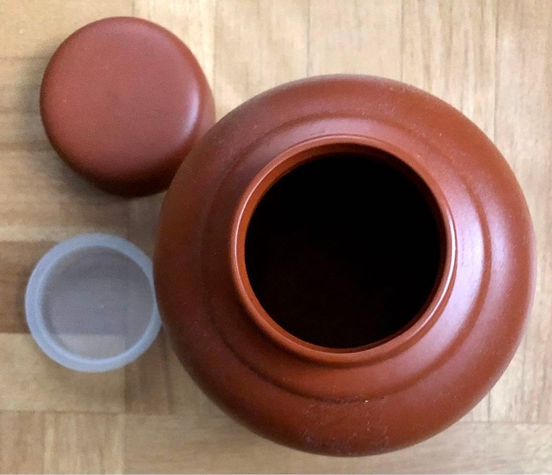Amazon.co.jp: 常滑焼 茶壺 茶道具 茶入れ 棗 朱泥 常滑焼 竹彫り