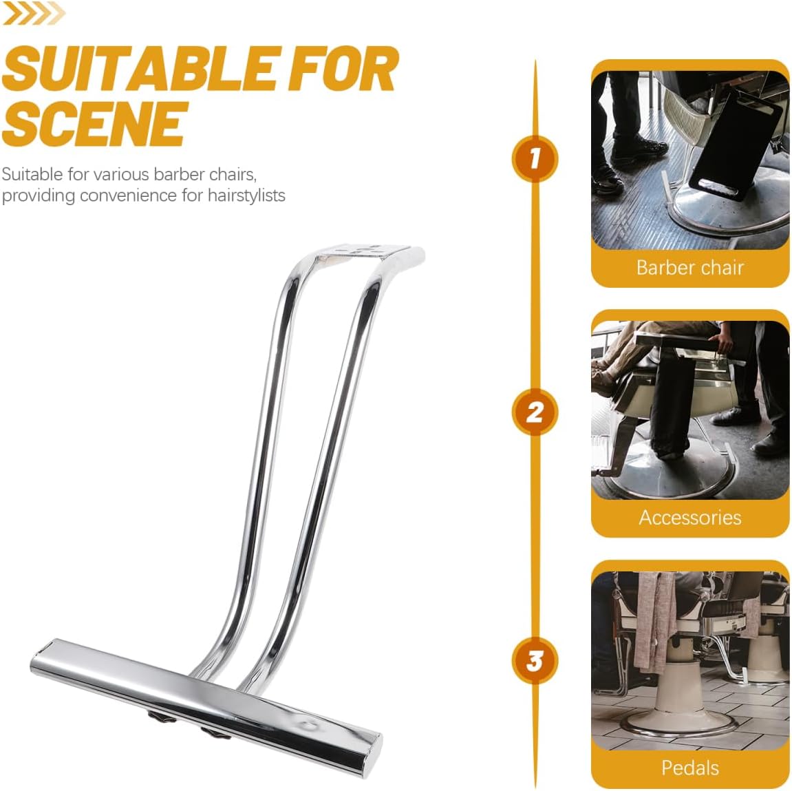 ARTIBETTER Salon Chair Footrest Replacement 20.07X11.53 Inch Stainless Steel Barber Chair Foot Pedal for Hair Stylist Comfort and Convenience
