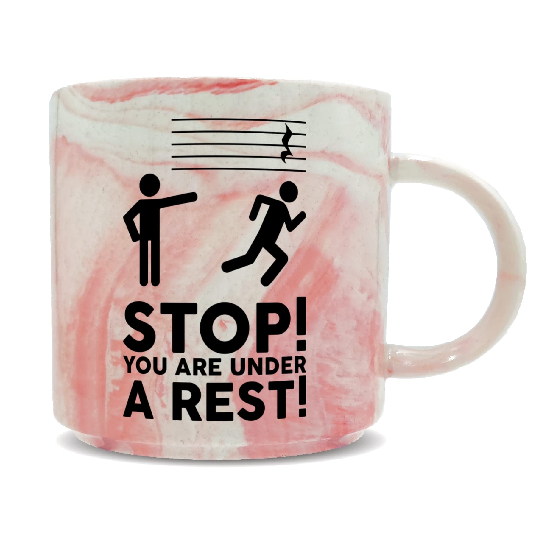 Hippowarehouse Stop! You are Under a Rest! - Music Note Printed Mug Various Colour Options Ceramic Cup Kitchenware 11oz