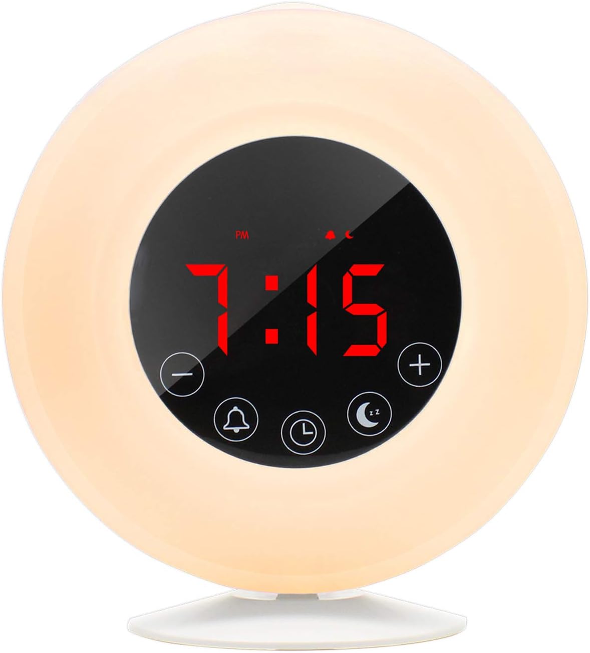 Wake-Up Light Sunrise Alarm Clock Radio with Sunrise Sunset Simulation, Dual Alarm, 4.2 Bluetooth Speaker, 3 Natural Sounds, AM/FM Radio, Snooze Function and Bedside Lamp