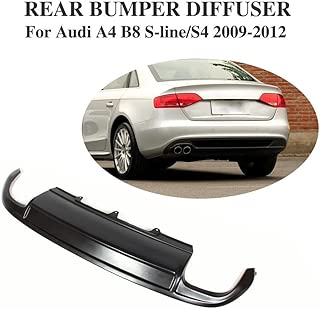 JC SPORTLINE fits A4 B8 Sline S4 Rear Lip, fits Audi A4 B8 S Line S4 2009-2012 FRP Rear Diffuser Lower Lip Spoiler Protector Guard - coolthings.us