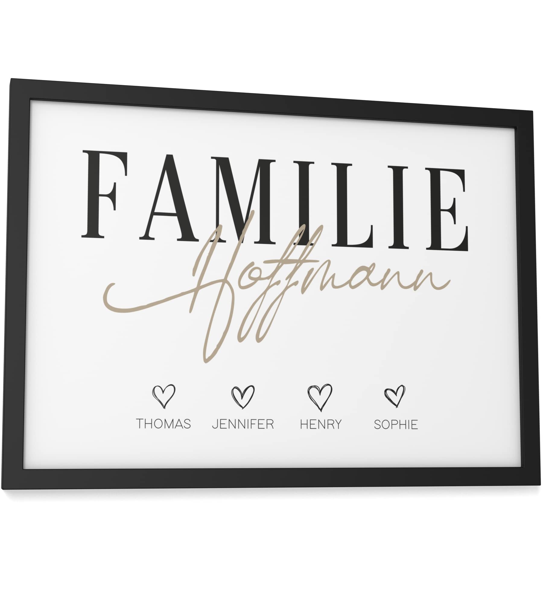 Pictalia Personalisierter Bilderrahmen - Familien Geschenk A4 A3 A2