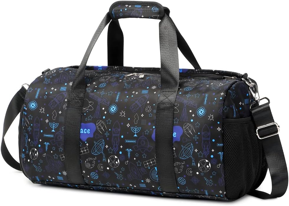 Duffle Bag for Boys Dance Bag Overnight Bags for Girls Boys Weekender Carry On Travel Duffel Sports Gym Bag with Shoes Compartment and Wet Pocket