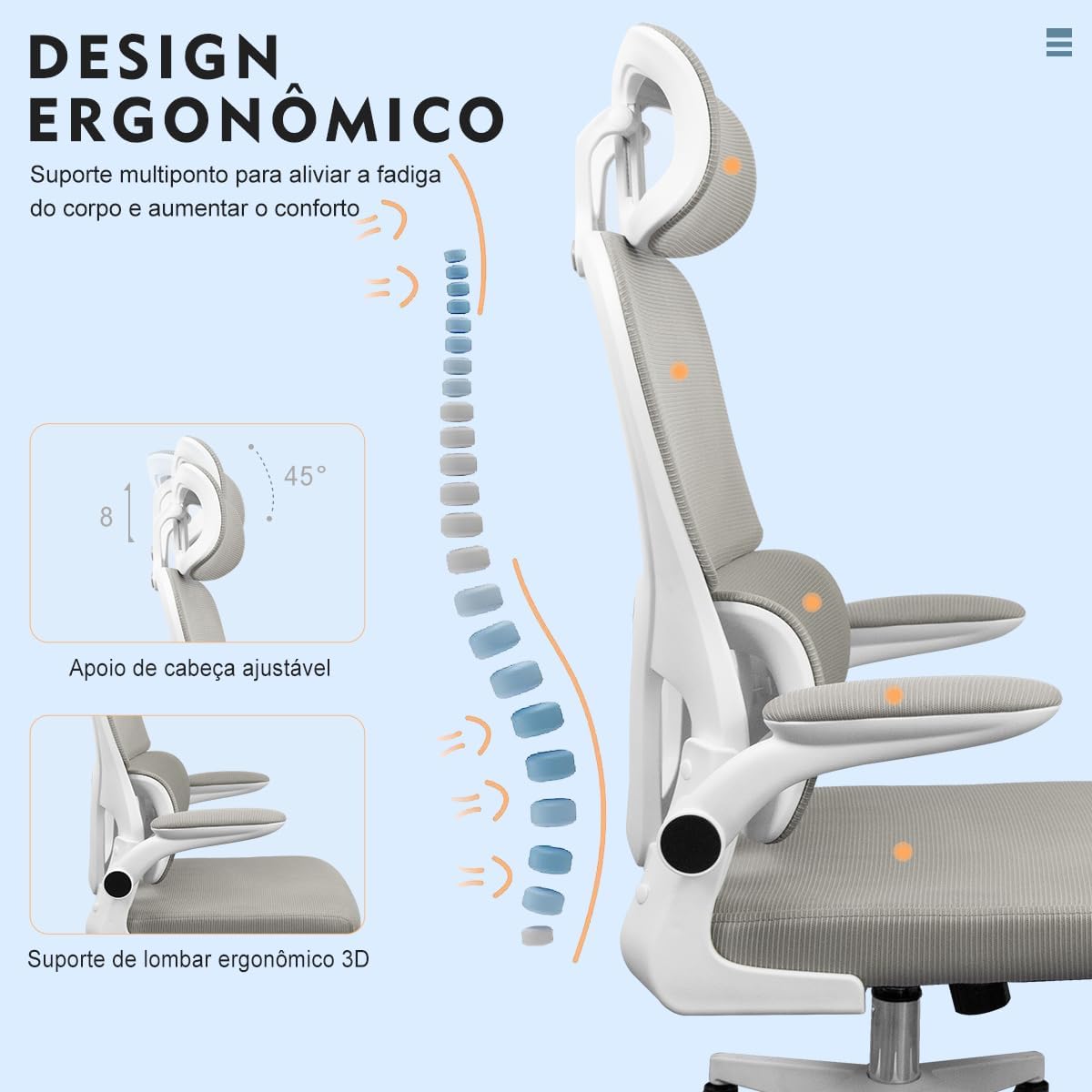 Cadeira De Escritório, Design Ergonômico Com Suporte Lombar 4 61S4Bo76Djl. Ac Sl1200