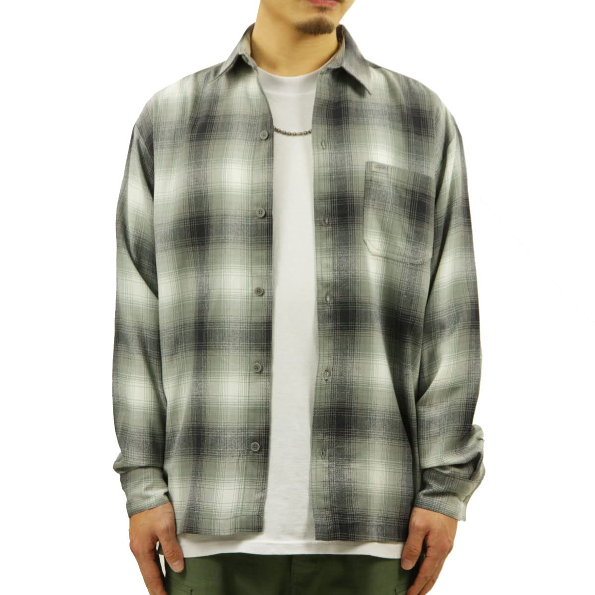 Amazon.co.jp: [キャルトップ] OMBRE CHECK L/S SHIRTS [ GREY