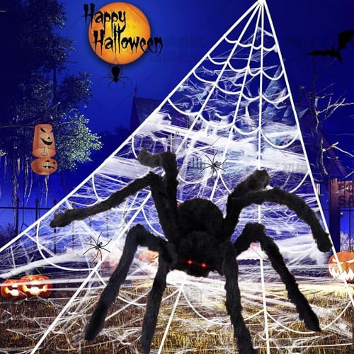 Araignée d'Halloween velue grand modèle extensible haut de gamme