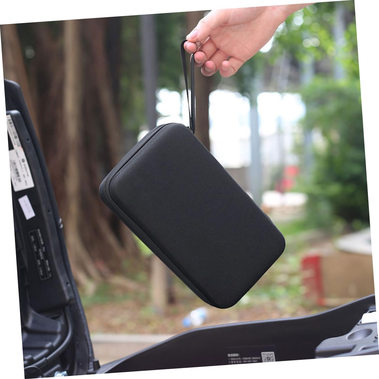 2Pcs Electric Vehicle Charger Storage Bag Durable Hard Shell Bike Accessories Pouch for Organizing Chargers Cables Mobile Phones for Bicycles Electric