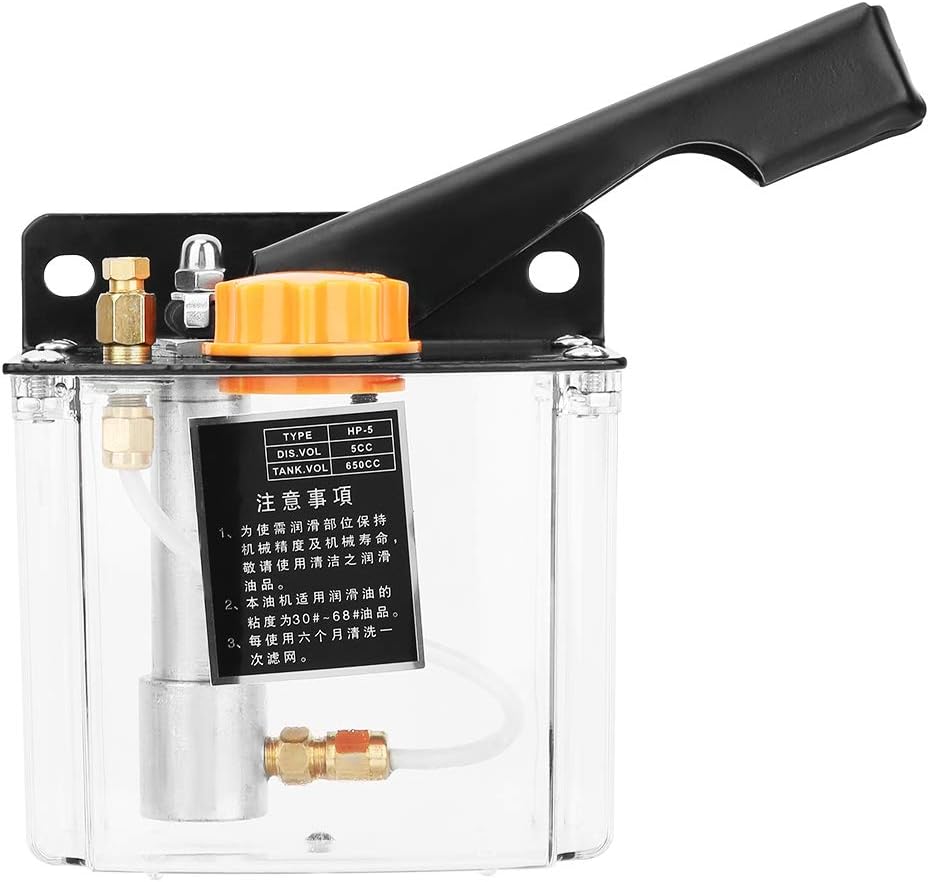 Topyond 650CC Right Hand Operated Manual Lubrication Pump, CNC Lathe Punch Press Machine Manual Lubrication Oil Pump, for CNC Machine Tools