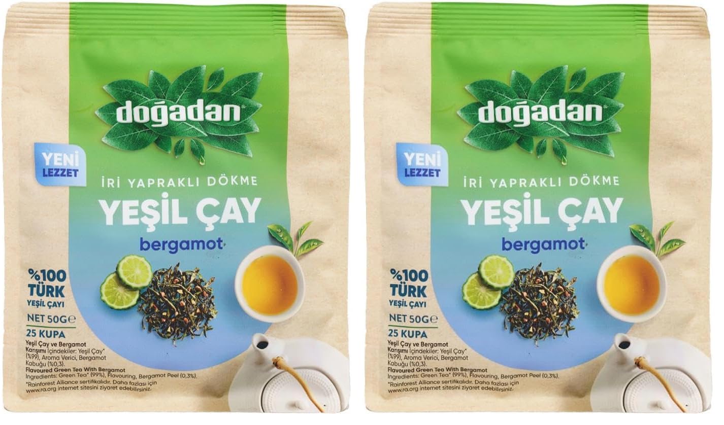 Dogadan Dökme Yeşil Çay Bergamot 50 gr 2li paket