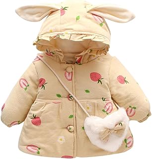Casaco júnior à prova de vento para bebê, engrossar, meninas, casaco quente com capuz, roupas de inverno para