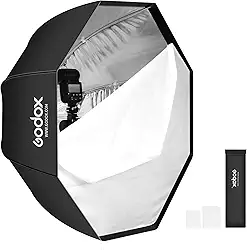 Godox Guarda-chuva octógono de 120 cm SoftBox com bolsa de transporte portátil Octabox para fotografia de estúdio, luz de velocidade de flash