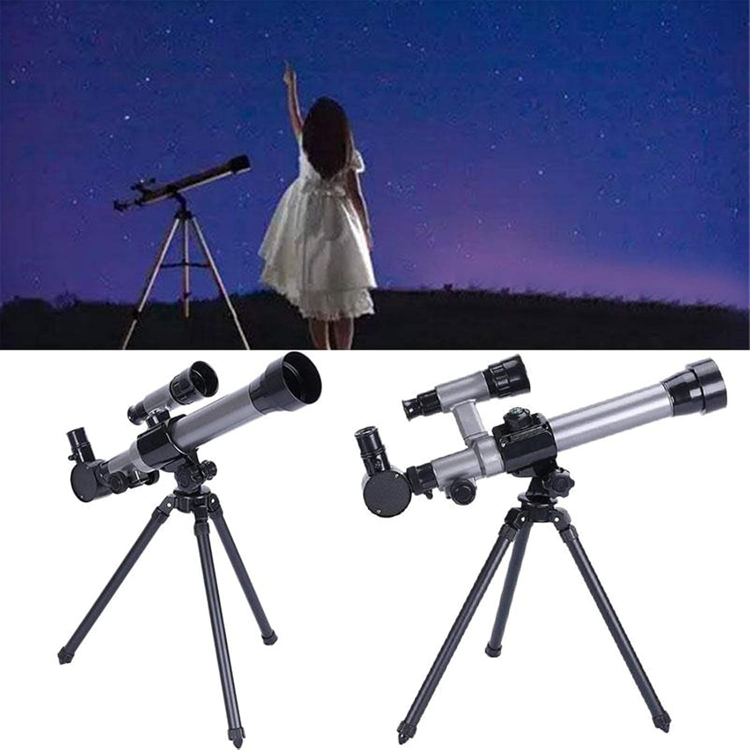 Super Binoculars Telescope for Kids Astronomy Beginners Adults Astronomical Refracter Stargazing Telescope with Sturdy Tripod 3 Eyepieces and Finder Scope