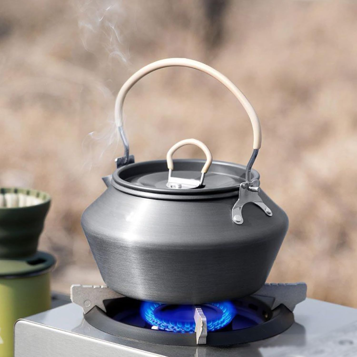 キャンプクッキングセット - キャンピングポットとケトルセット - 焚き火料理 ストゥー BBQ アウトドア ハイキング バックパッ