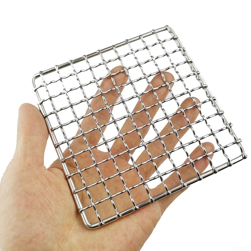 Griglia BBQ Mesh 13 x 13 cm, resistente alle alte temperature, da campeggio