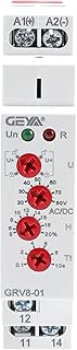 GEYA Single Phase Voltage Relay Adjustable Over or Under Voltage Protection Monitor Relay AC/DC24V-48V 1SPDT 10A (GRV8-01 AC/DC24V-48V)