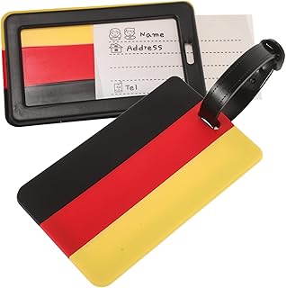 LIOOBO スーツケース用荷物タグ 旅行用バッグラベル ドイツ国旗デザイン 長持ち変形防止 識別しやすい軽量ラゲッジタグ 旅行 出張向け 2個