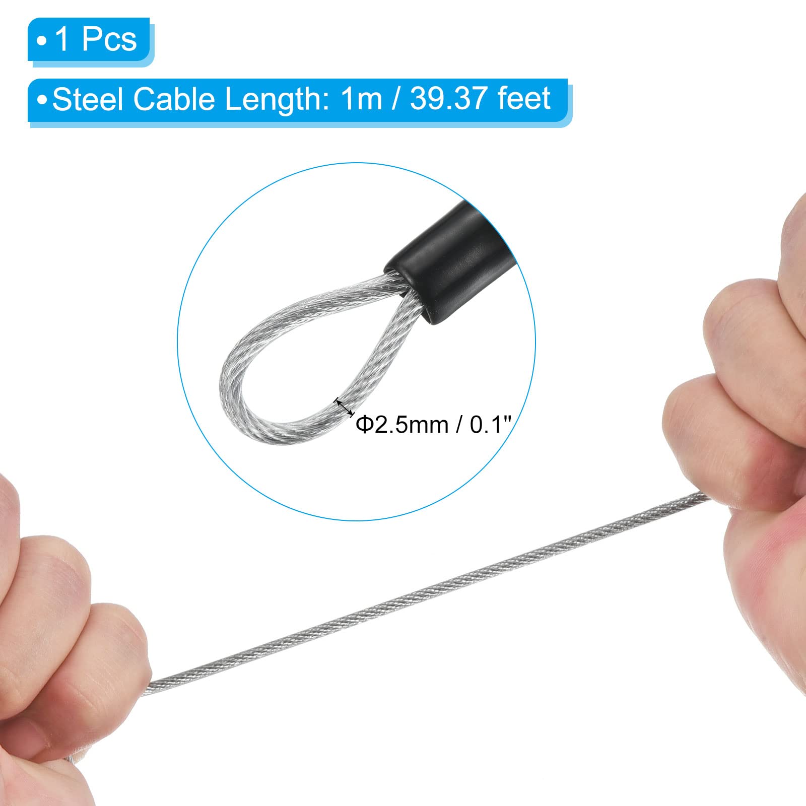 PATIKIL Security Steel Cable with 4 Digit Combination Lock - Image 3