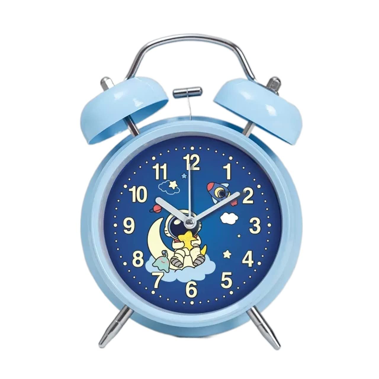 SBZIOJHDR alarm clock, Alarm clocks bedside for bedrooms, Clock,Clocks Bedside,4 inch Non-Ticking Twin Bell with Backlight, Silent