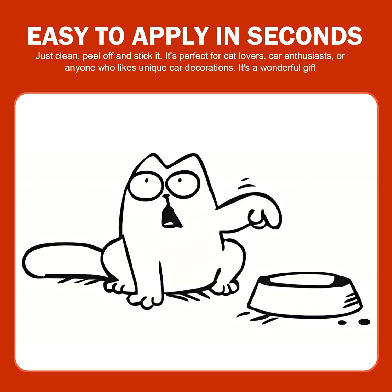 Gas Tank Sticker, Funny Hungry Simons Cat Feed Me Decorative Decal, Car Window Stickers, for Car Windows, Tablets, Laptops, Water Bottles (5.9"x7.5" #Right) - Image 7