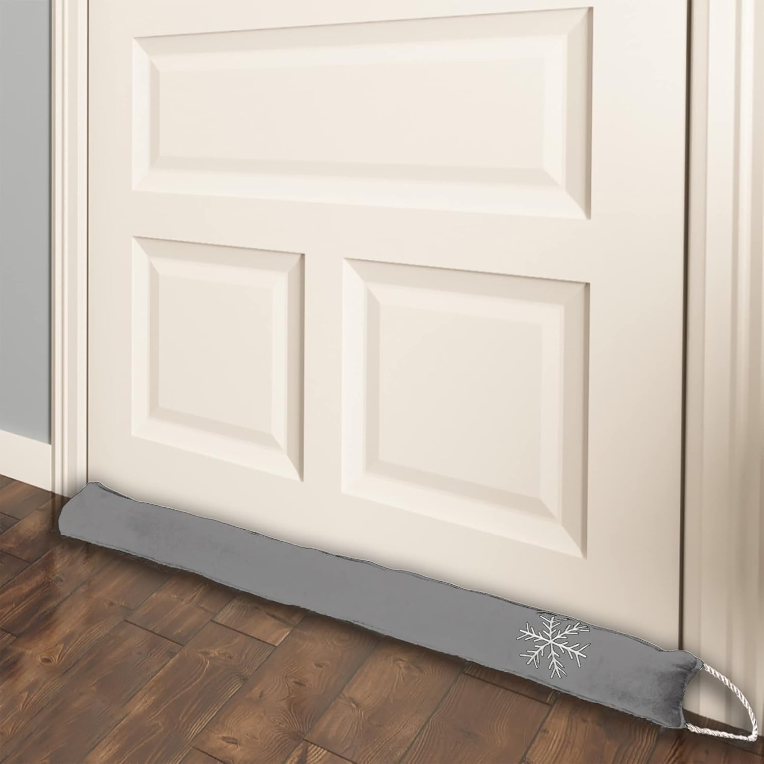 Simply Genius Door Draft Stopper - 36-Inch, Gray, 2-Pack - Weighted Under Door Gap Filler Bottom & Noise Blocker - Windproof Guard & Window Draft Blocker