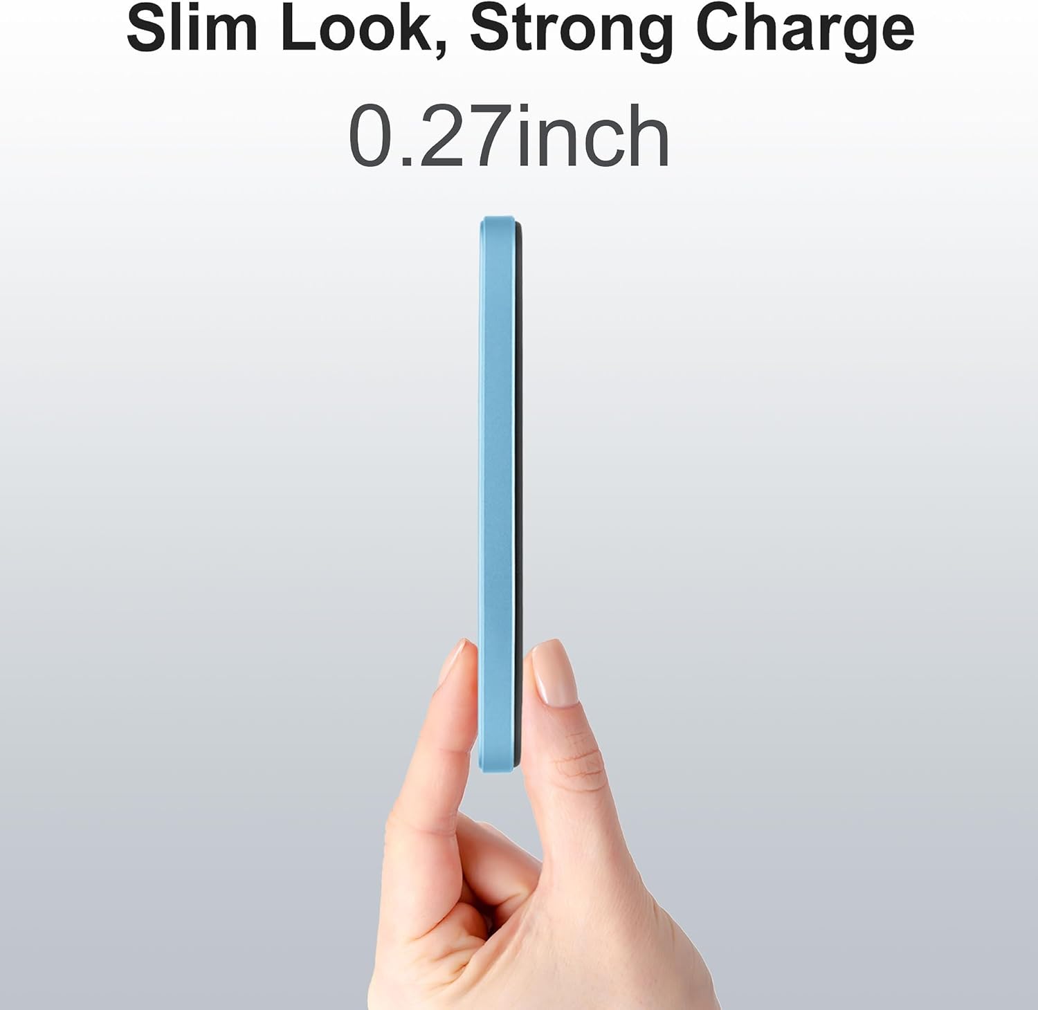 Magnetic Portable Charger 5000mAh, 15W Ultra Slim Wireless Portable Charger, Fast Charging for iPhone 17/16/15/14/13/12 Pro/Pro Max/Plus, Metal Shell, USB-C Cable to Charge Other Phones (Blue) | Magnetic, 5000mAh, 15W, Ultra Slim, Fast Charging, Metal Shell