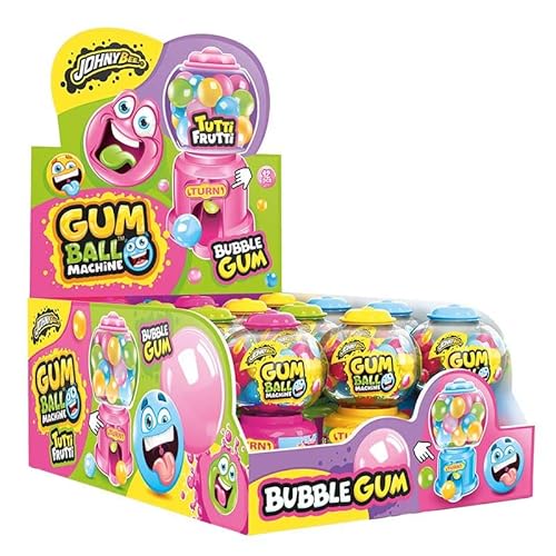 Johnybee Gum Ball Machine Con Caramelle Tutti Frutti Espositore Da 12Pz