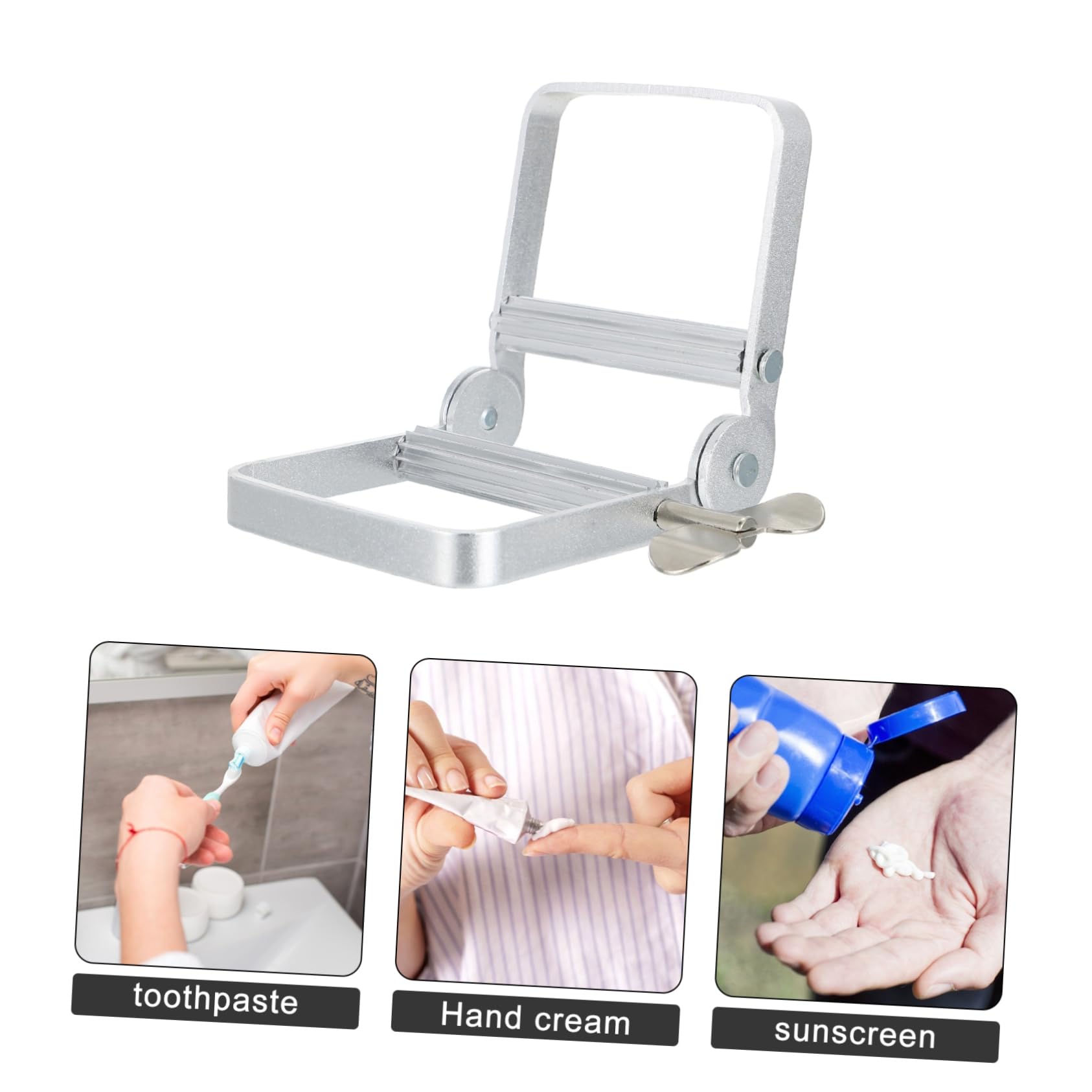 3 Piezas Exprimidor de Pasta de Metal para Tubos Herramienta de Compresión para Cosméticos y Dentífrico Práctico y Reutilizable para Baño Infantil y