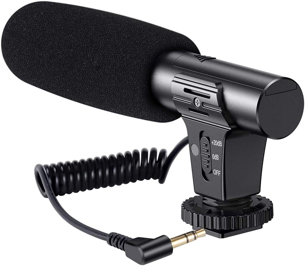 Camera Video Microphone DSLR Interview Cardioid Directional Camcorder External Microphones for Recording 3.5mm Interface