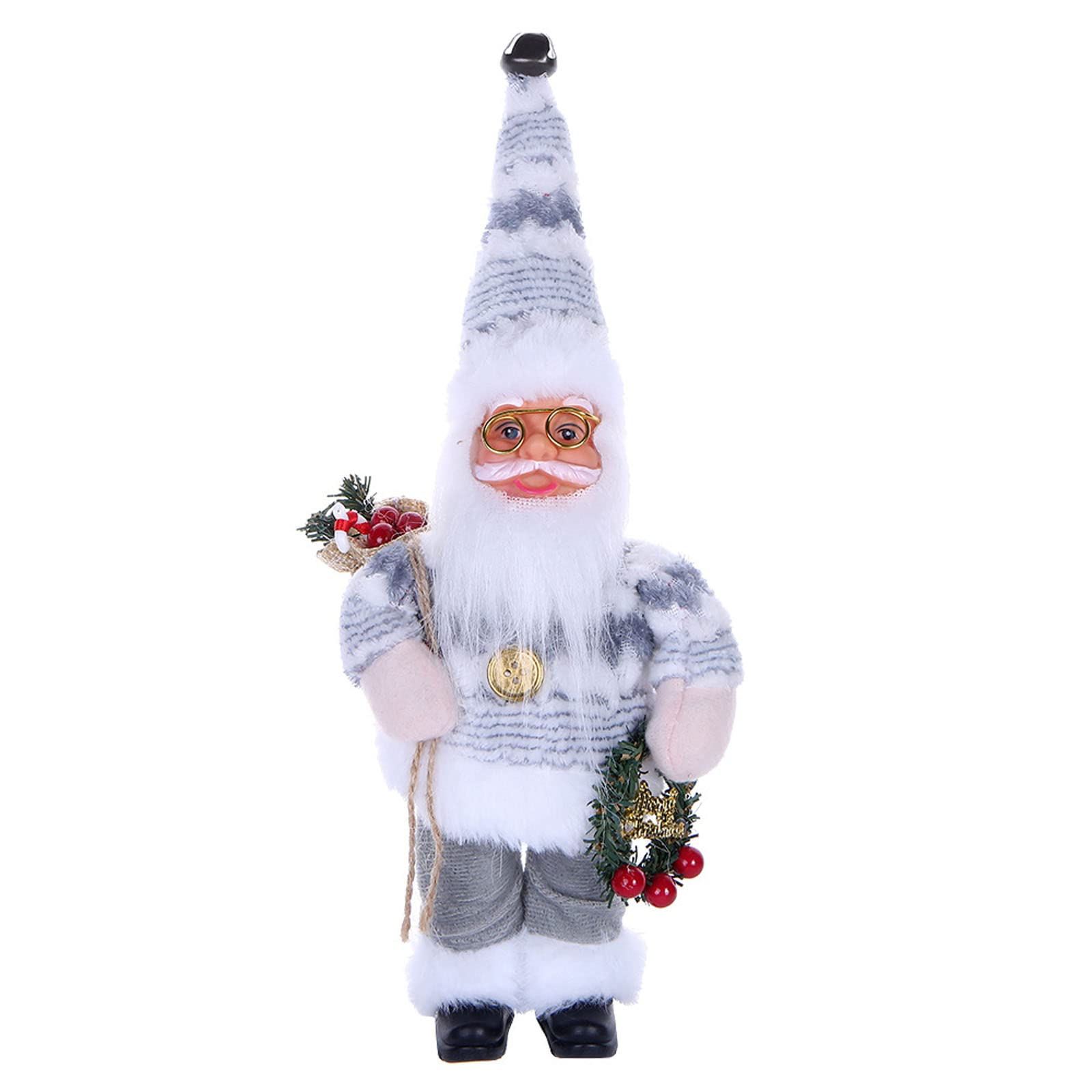 Buxuaaaa Grey Gift Christmas Santa Doll Decorative Desktop Santa Figure Figurine Ornament Christmas Decor Home Doll Ornament Decorations Ornaments For Tree Figurine Toy