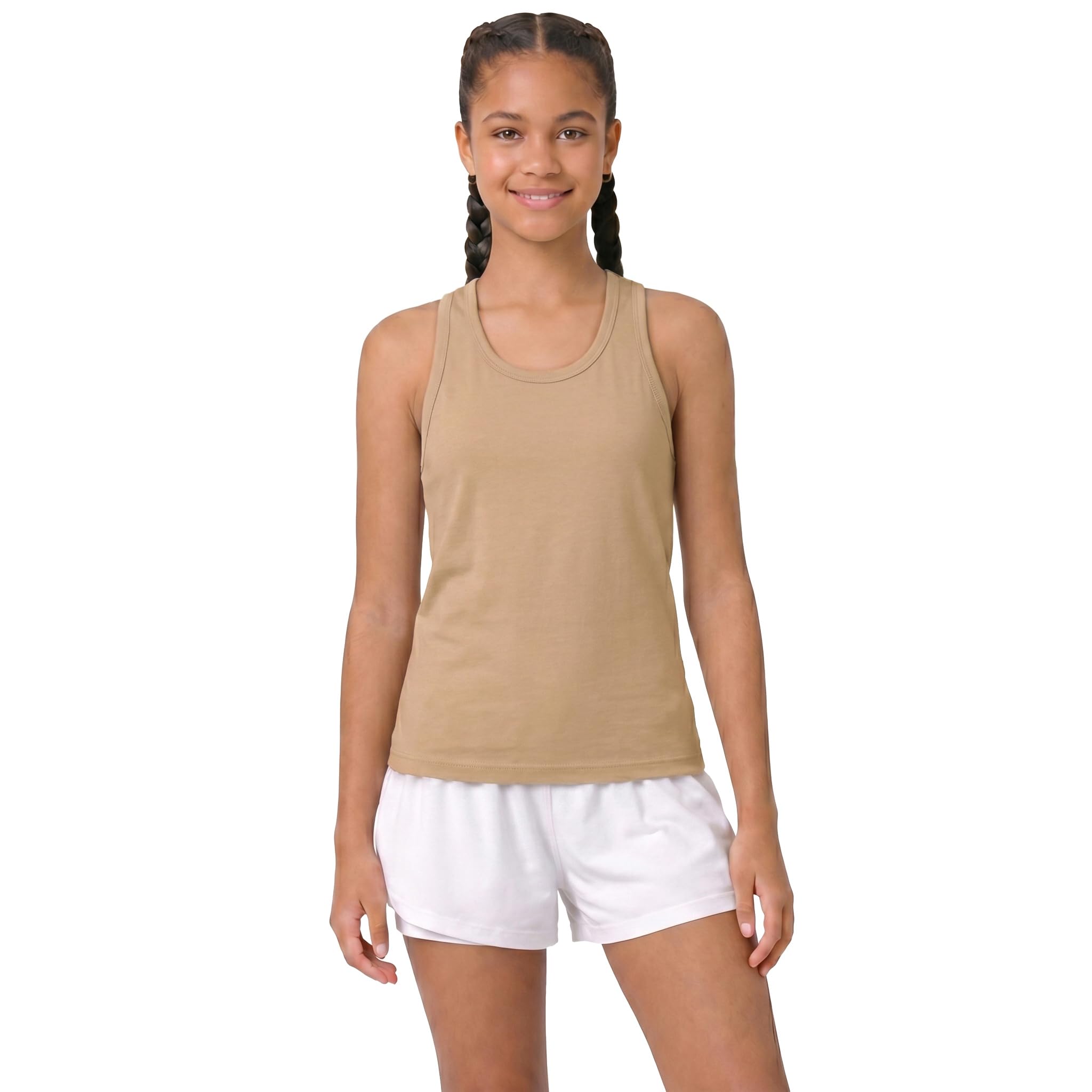 Lilax Girls' Racerback Tank Top 4T Beige