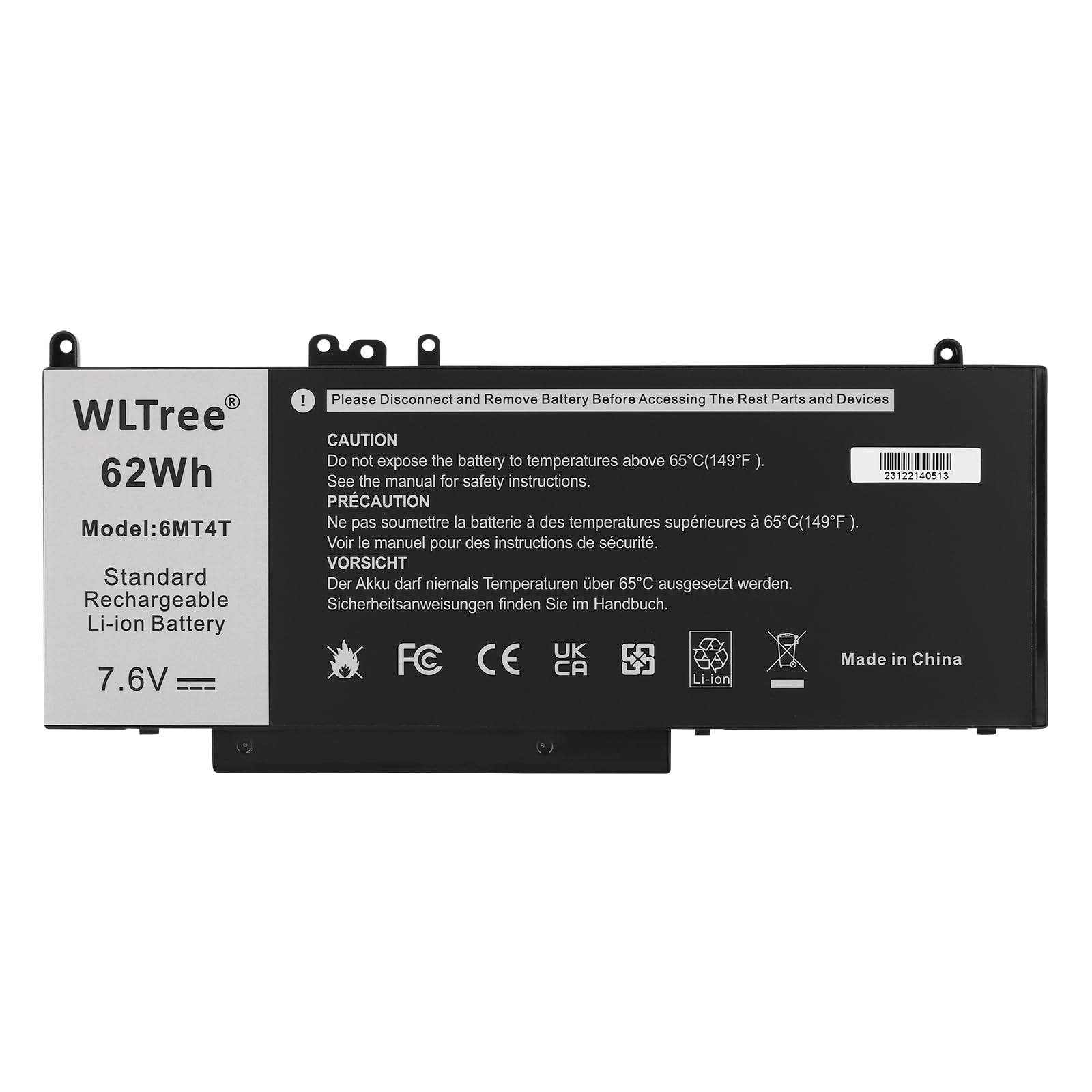 62Wh 6MT4T Batteria per PC Dell Latitude E5470 E5570 E5270 Precision 3510 Mobile Workstation 7V69Y TXF9M 79VRK 07V69Y WYJC2 VMKXM 6MT4T 0HK6DV 079VRK 0TXF9M 451-BBUN 451-BBTW 0C1P4 Battery