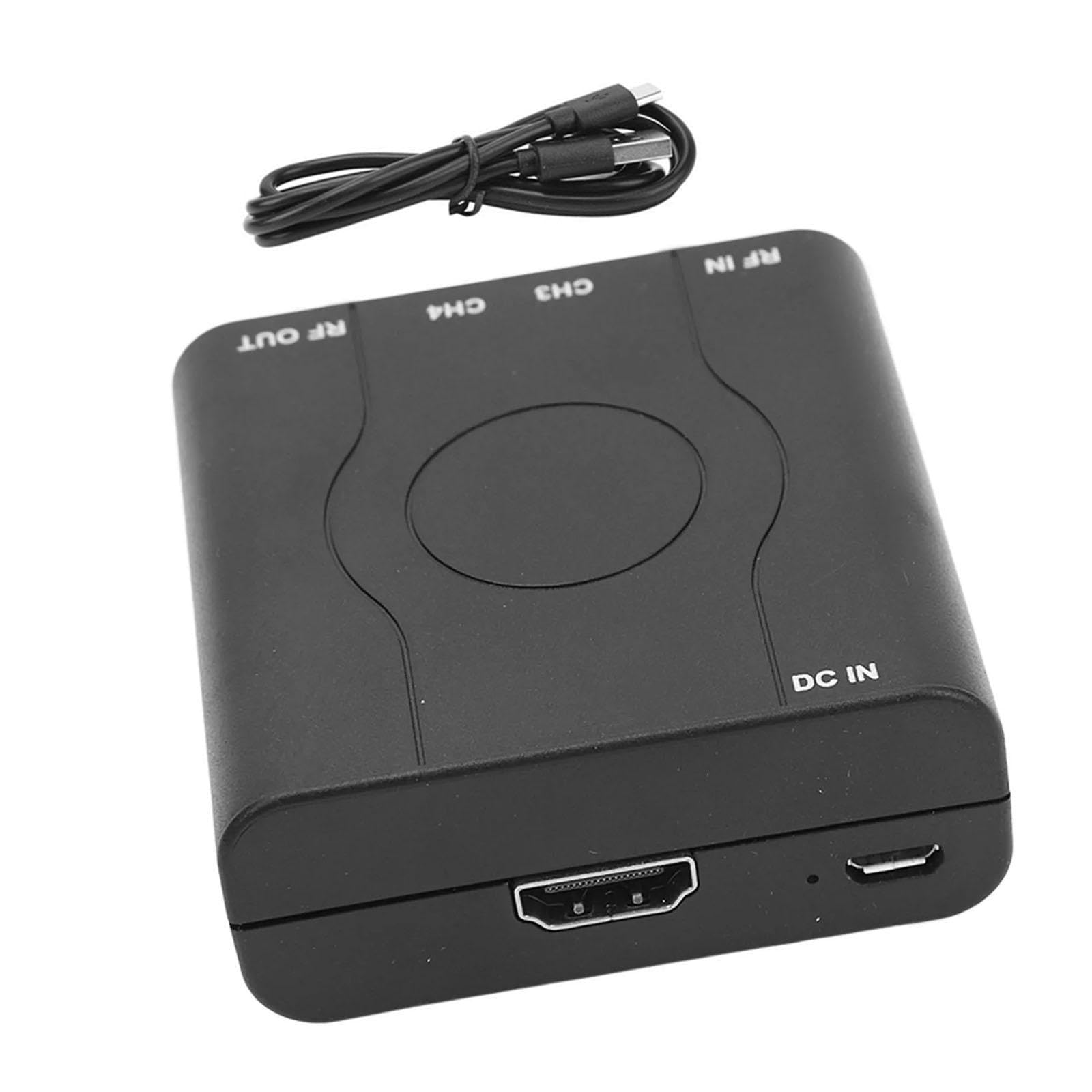 Adattatore convertitore video ad alta risoluzione, adatto per sistemi home entertainment, con adattatore modulatore di frequenza VHF controllato PLL