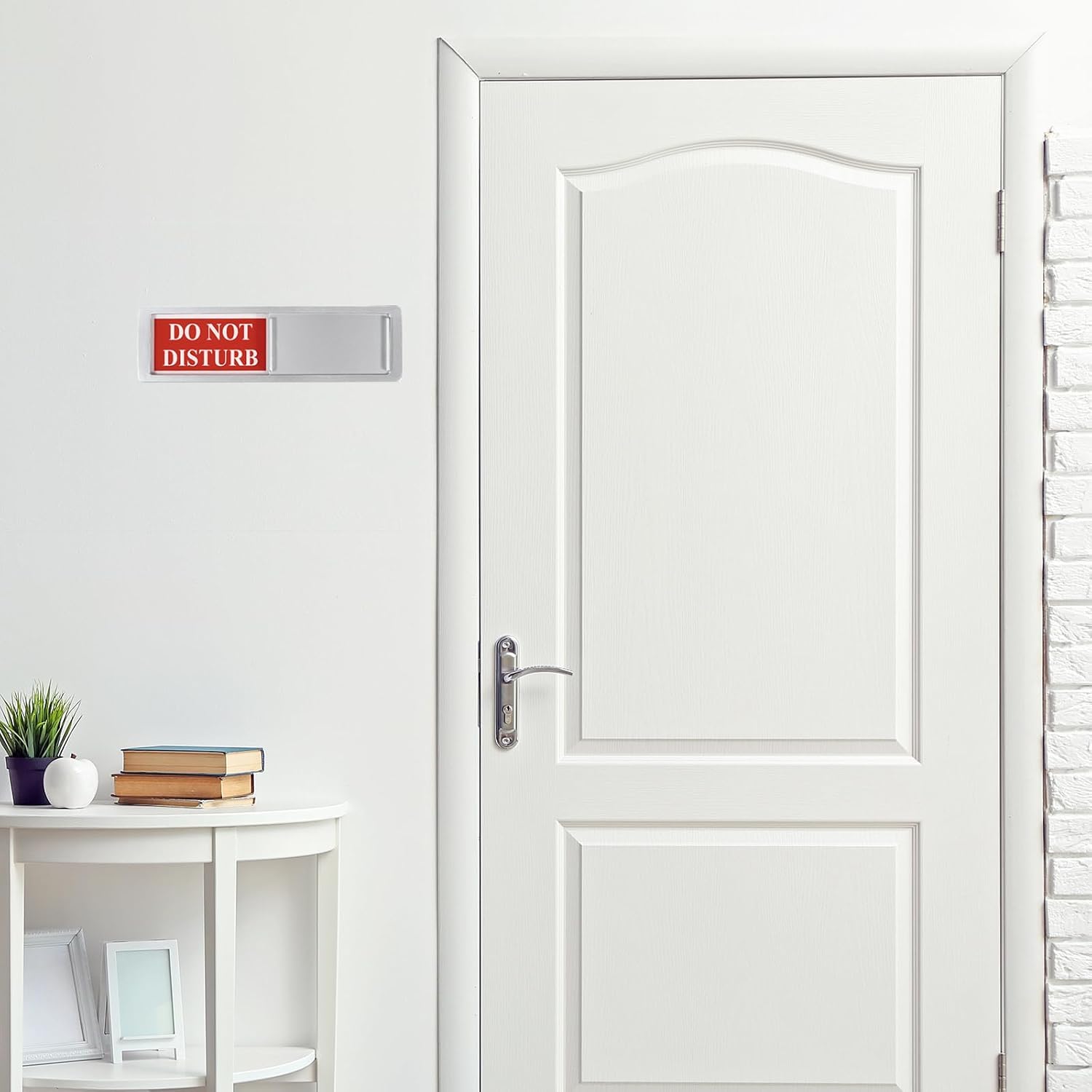 YOKIVE Privacy Sign, Slider Privacy Sign Indicator Do Not Disturb/Welcome Please Knock, Great for Office, Home, Hotel Bathroom, Restroom (White, 7 Inch)