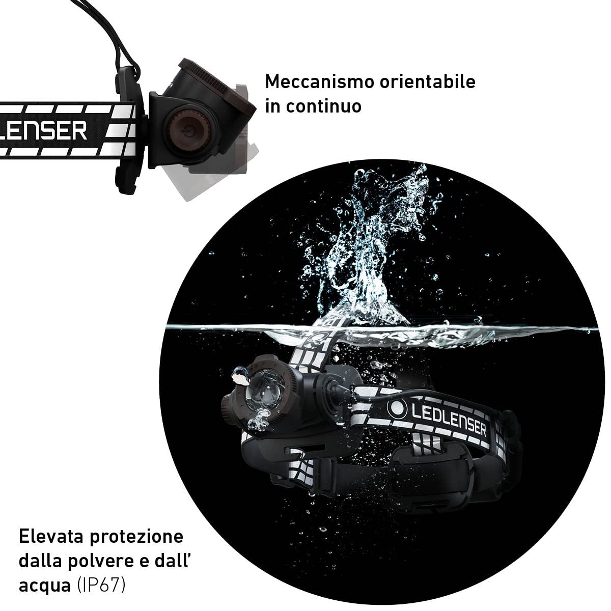 Ledlenser H7R Signature Premium Torcia Frontale LED, Ricaricabile, Impermeabile IP67, 1200 Lumen, Bluetooth, dimmerabile, Portata Luminosa 260m, Cavo di ricaricamagnetico USB