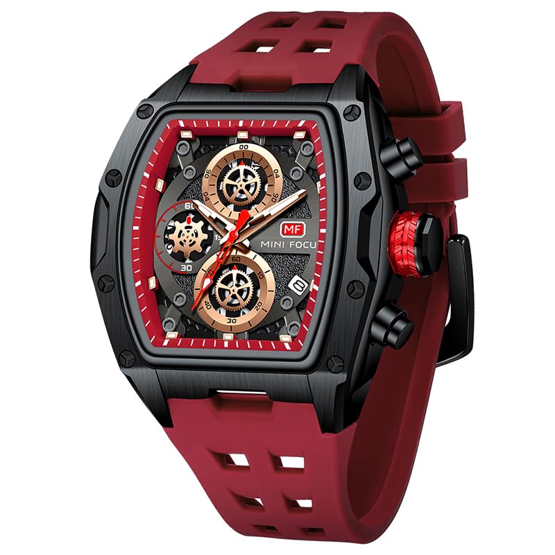 MF MINI FOCUS Men Watches Unique Casual Wrist Watches (Chronograph/Waterproof/Luminous/Calendar) Silicon Band Fashion Watches for Men (B0CWV3B4KS) Amazon Price History, Amazon Price Tracker