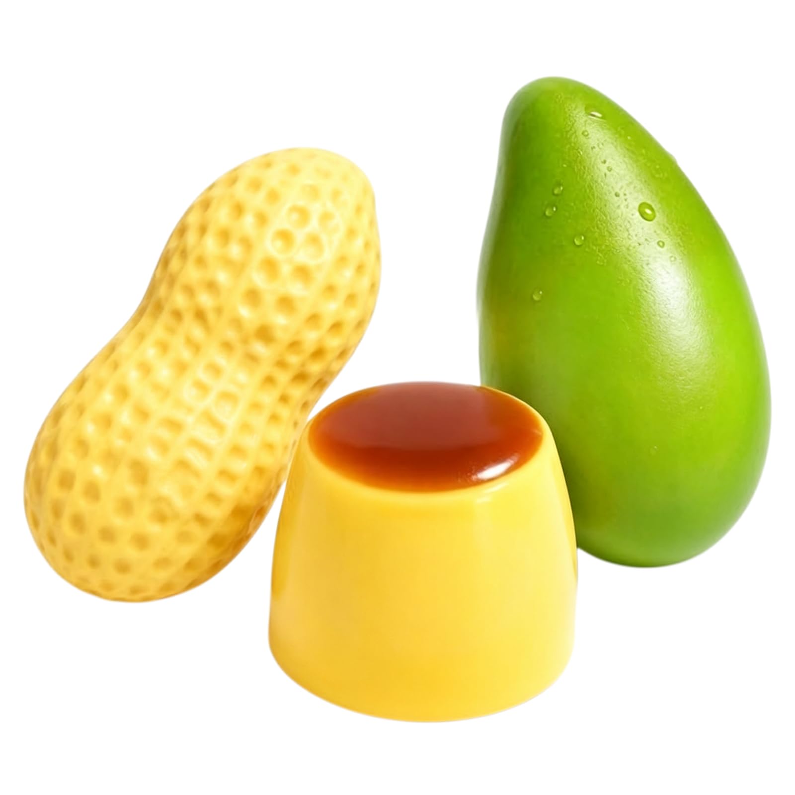3PCS Crunchy Peanut Pudding Color-Changing Mango Squishy Stress Ball Set