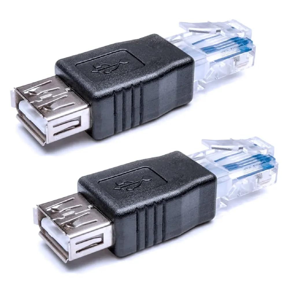 Hididi 2 Pack Ethernet to USB Adapter, USB to Ethernet Adapter, RJ45 Ethernet Male to USB Female Converter, USB to RJ45 Connector for ADSL Modem, Router, Camera with Network Function