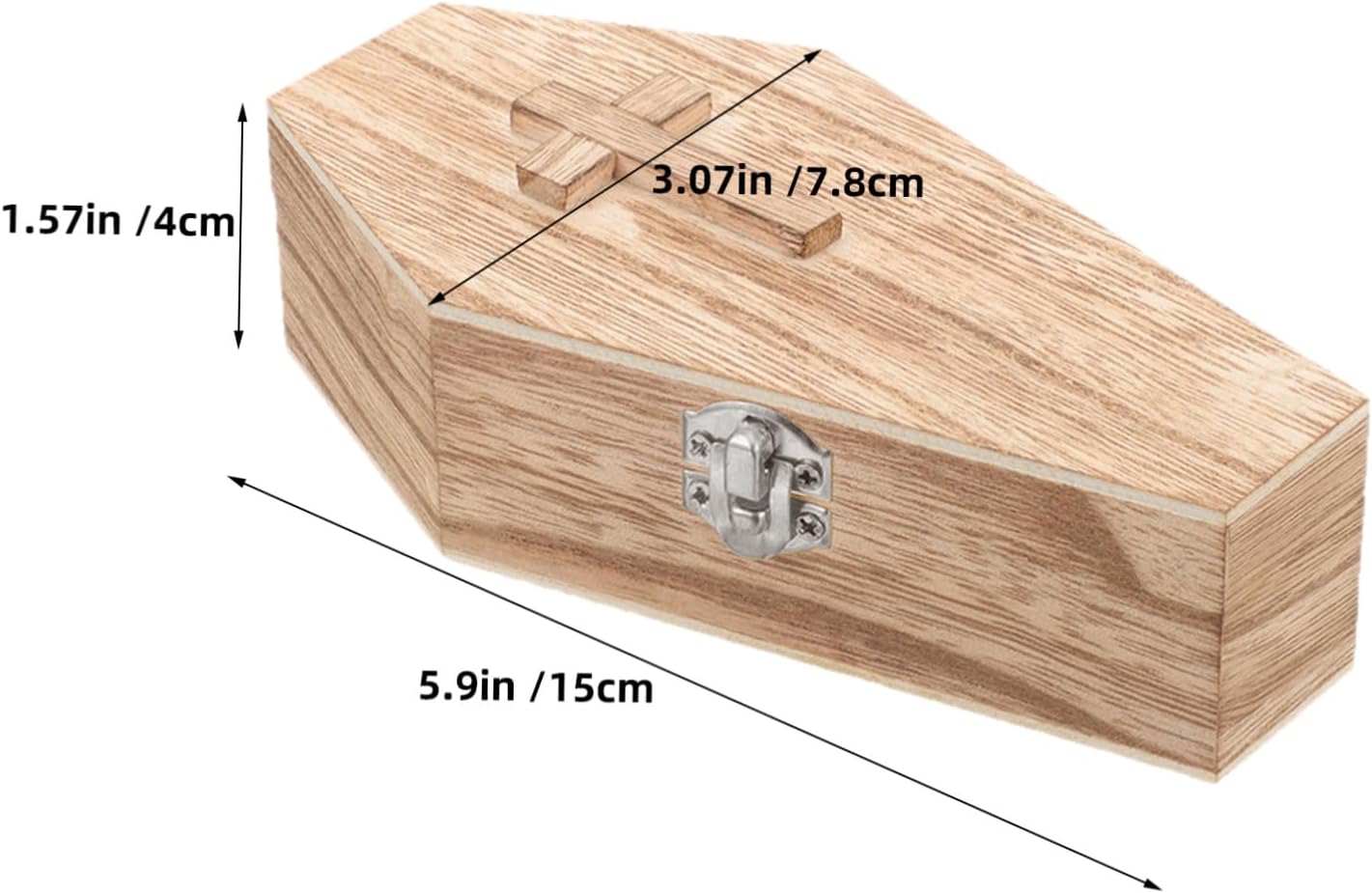 Halloween Coffin Shaped Wooden Jewelry Box 2pcs for Parties image 2