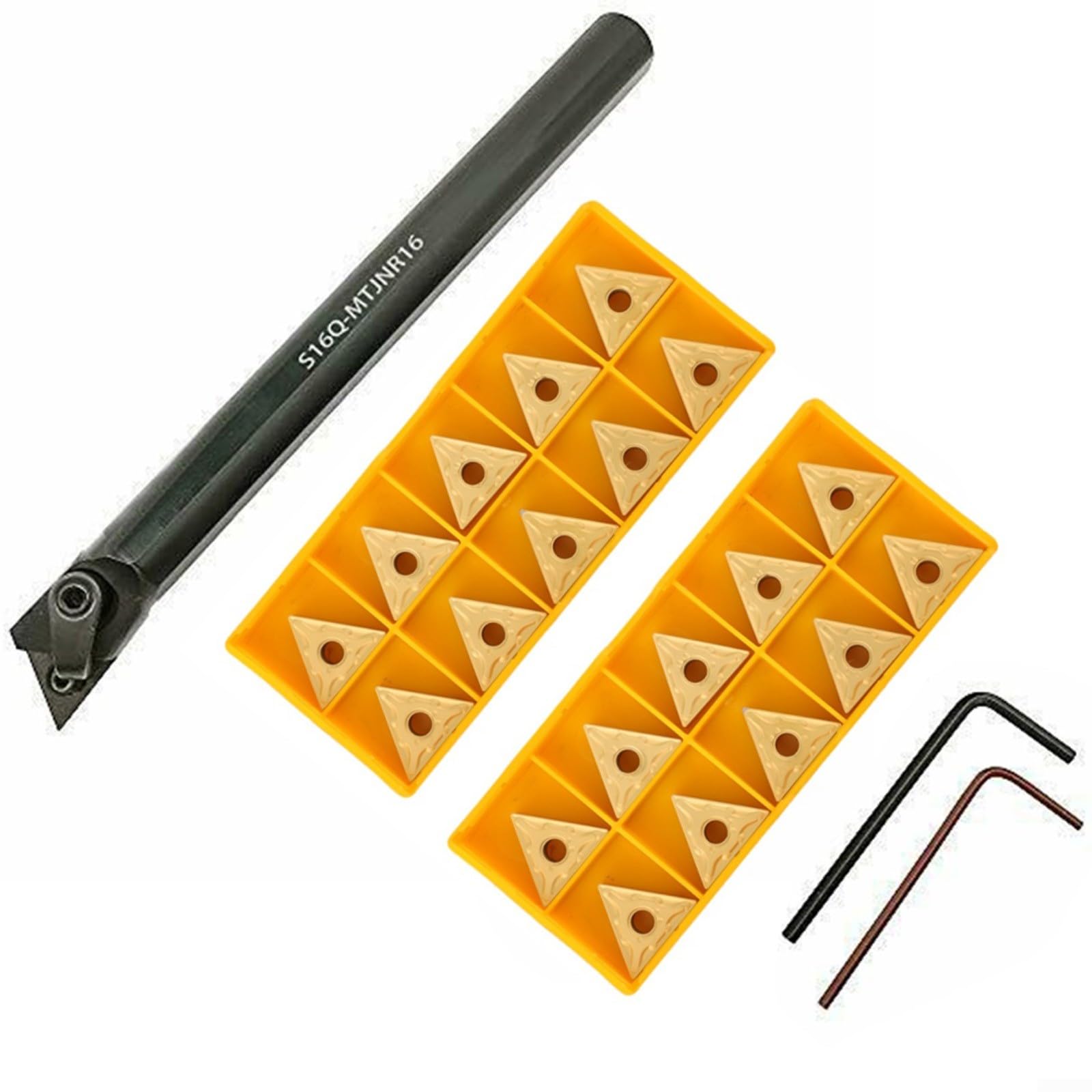 Lot de 23 outils de tournage avec barre d'alésage S16Q-MTJLNR16 pour divers projets d'usinage