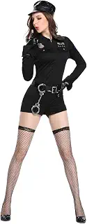 Sexy Womens Cop Costume Cosplay Halloween Uniform Photo Props Adults Party | 78cm Sturdy Sexy Womens Cop Costume Provides Cosplay Halloween Uniform Photo Props Adults Party Gear Ideal For Stage Perform
