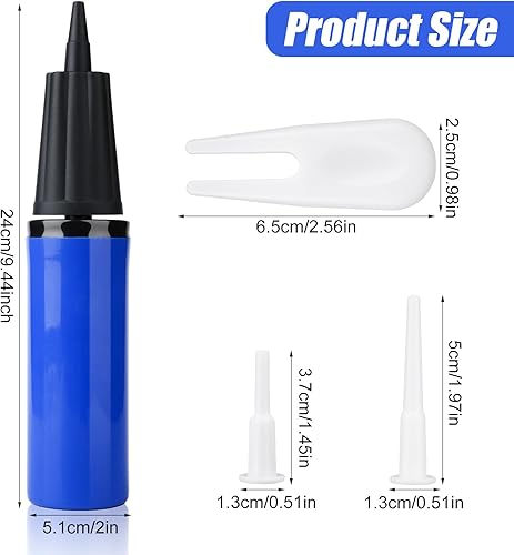 Miniatura 2 de Kits de bomba de bola de ejercicio, bomba de aire manual para pelota inflable con 10 tapones y un extractor de enchufes, bomba de bola de yoga