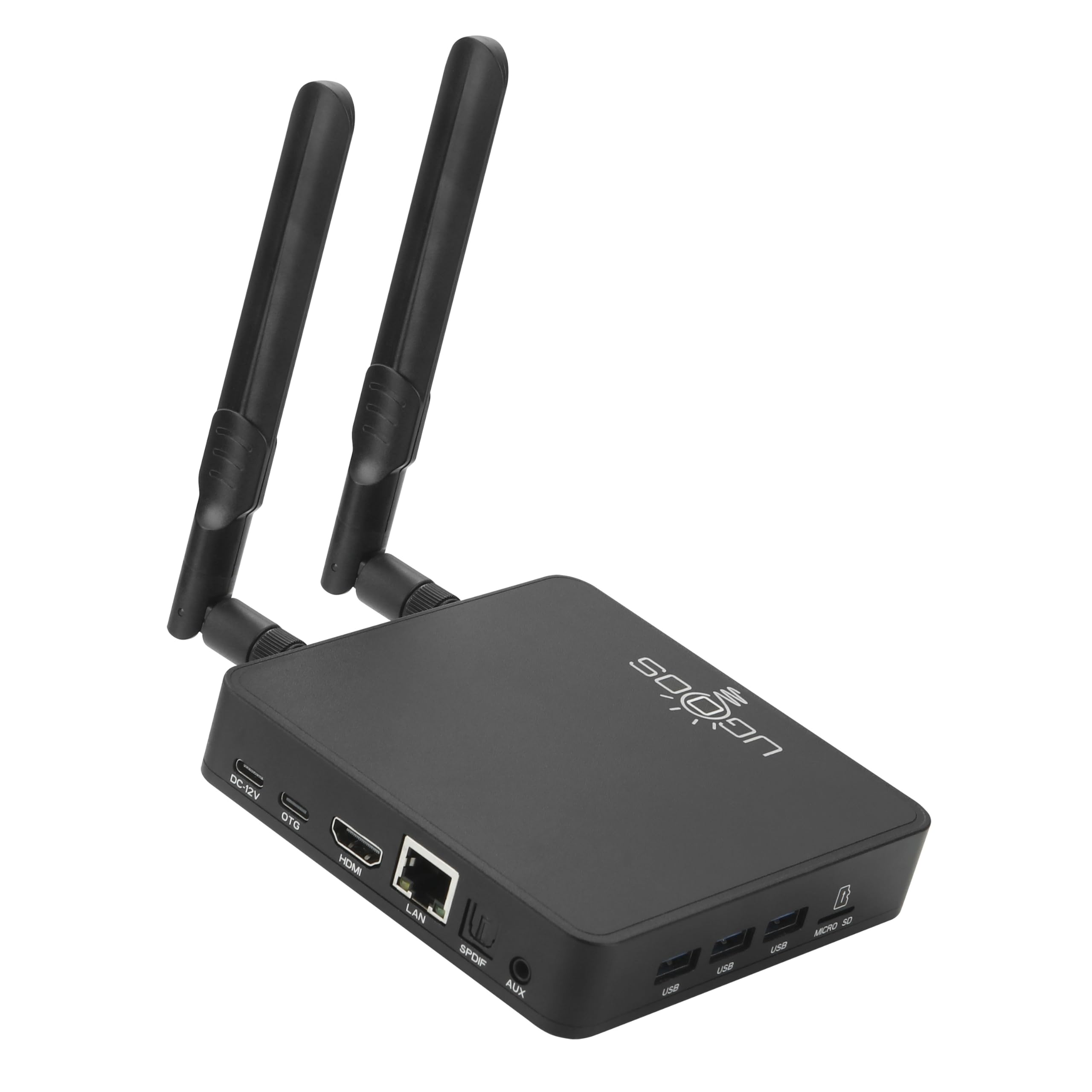 Ugoos AM9 PRO TV-Box mit Android 14.0, Amlogic S905X5-J Prozessor, 4 GB RAM, 64 GB ROM, Dual-WLAN (2,4 GHz/5 GHz), Ethernet (1000 Mbit/s), USB 3.0, Bluetooth 5.3, AV1-, VP9-, H.265- und 4K HDR Box