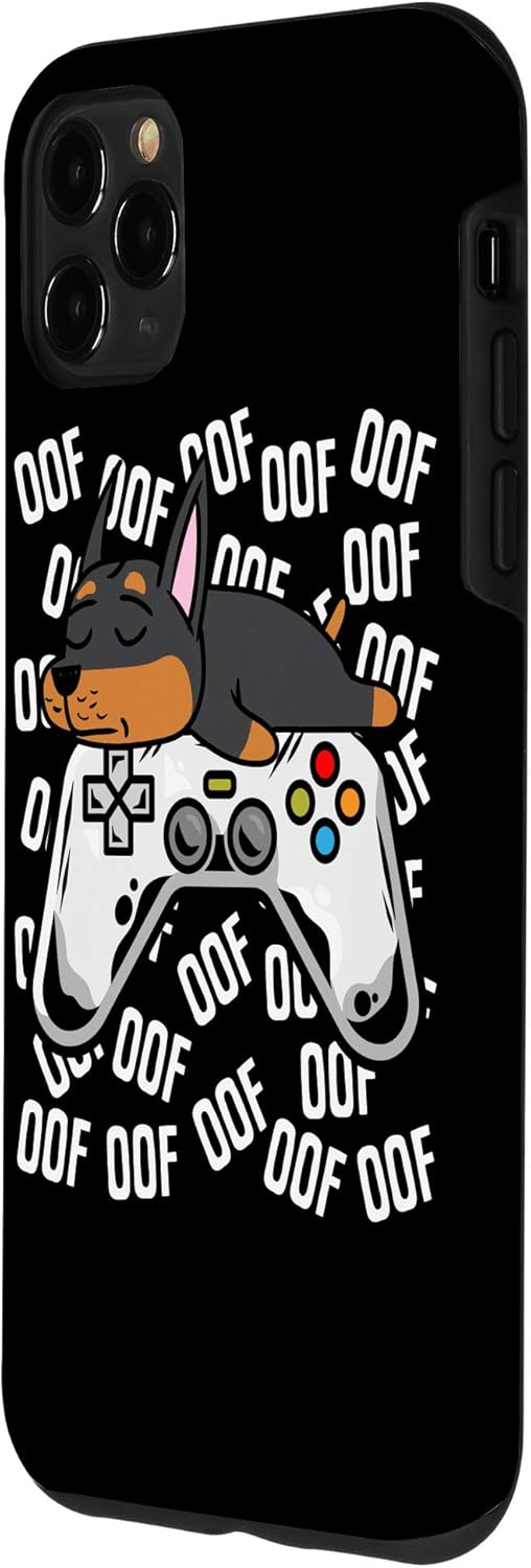 iPhone 11 Pro Max Doberman Video Game Noob Oof Kids Boys Girls Gift Case