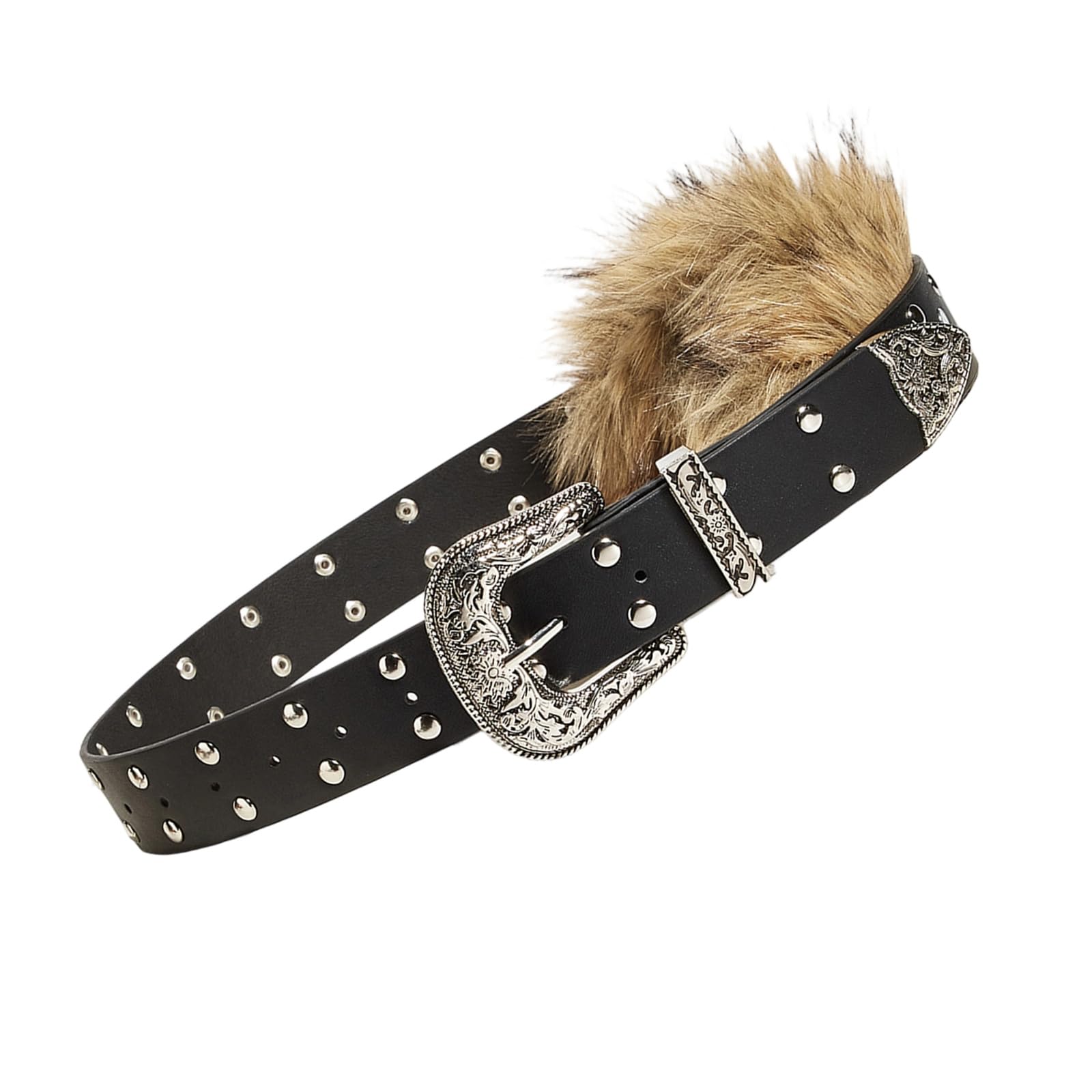 Elegante cinturón de piel sintética con ribete sintético Cintura ajustable con hebilla para fiestas o atuendos casuales. Cinturón moderno de piel sintética