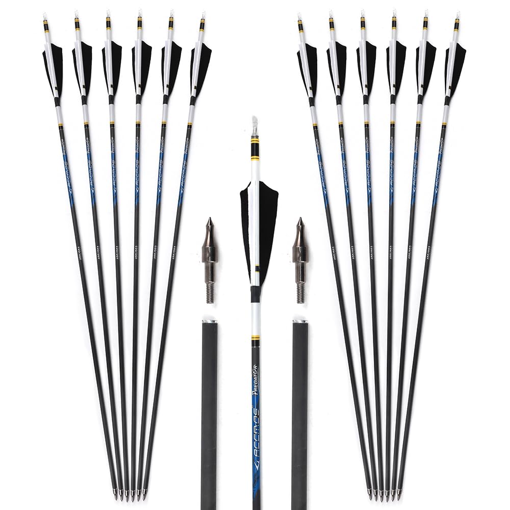 Buy 12pc 27Inch 700Spine Arrow Removable Tips Targeting Hunting Arrow