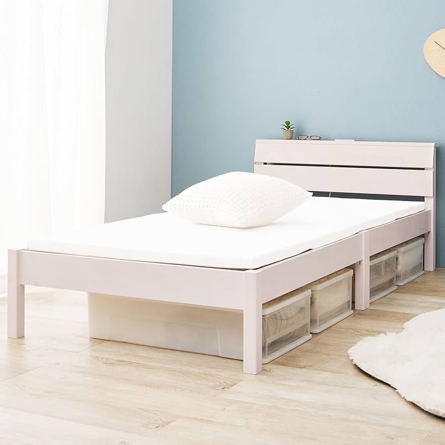 Amazon｜萩原 ベッド すのこベッド ベッドフレーム 【組立”3分”ベッド