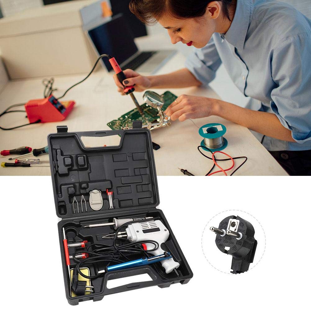 Lötpistolen Set, ABS-Schale Kupferkern Lötkolben & Lötpistolen Kit EU Stecker 250V mit Kupferheizkern