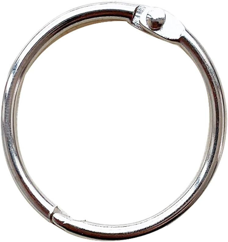 KTOJOY 1.5 Inch (20 Pack) Loose Leaf Binder Book Rings, with Metal Nickel Plated for Key,and Index Cards, for School, Home, or Office, Silver
