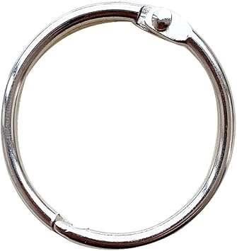 KTOJOY 1.5 Inch 20 Pack Loose Leaf Binder Book Rings, with Metal Nickel Plated for Key,and Index Cards, for School, Home, or Office, Silver