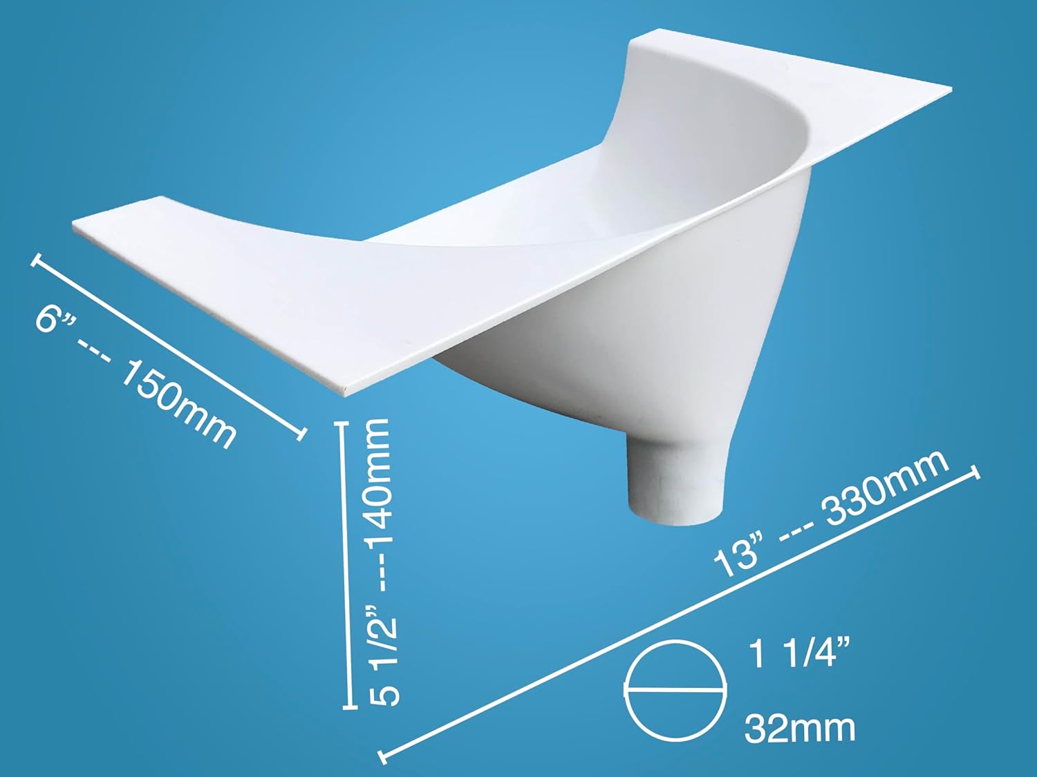 Urine Separator | Classic Urine Diverter for Compost Toilets | Black or White | Made in UK (White)